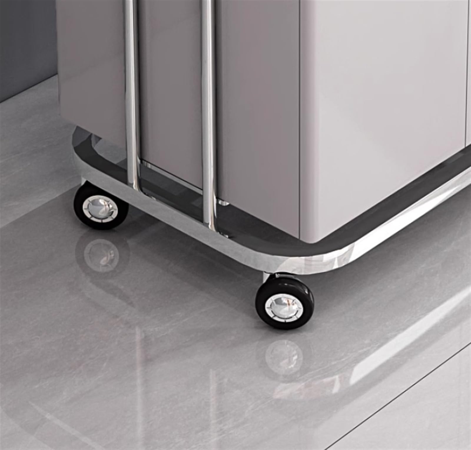 Carrello Beauty Carrello per Salone di Bellezza A 2 Livelli con Cassetto E Ante dell'Armadio Mobile Ruote per Parrucchiere Hair Stylist(Silver+Gray)