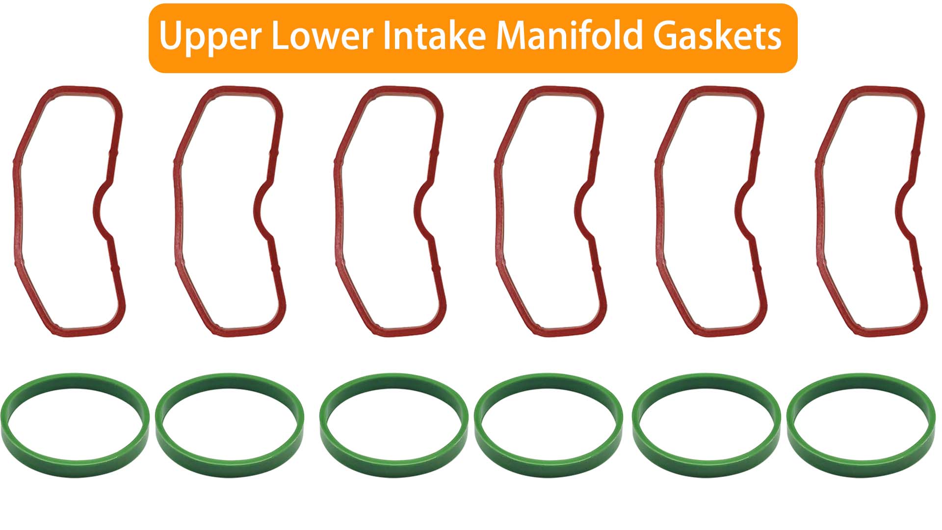 Image of 079129717B Upper Lower Intake Manifold Gaskets Compatible with Audi S4 S5 A6 A7 A8 Q5 Q7 SQ5 2009-2019, Replaces 079129717D, 12Pcs
