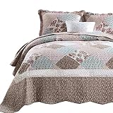 ENJOHOS Quilts Queen Quilt Set with Pillow Shams Lightweight Reversible Bedspread for Queen Bed Kore