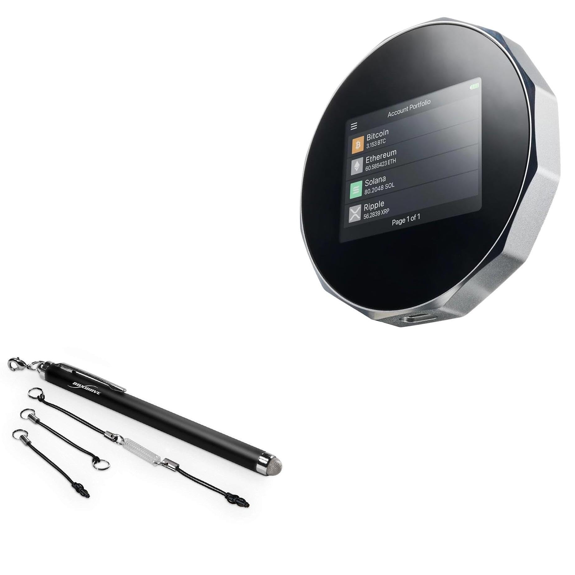 BoxWave Stylus Pen Compatible with SecuX V20 - EverTouch Capacitive Stylus, Fiber Tip Capacitive Stylus Pen - Jet Black