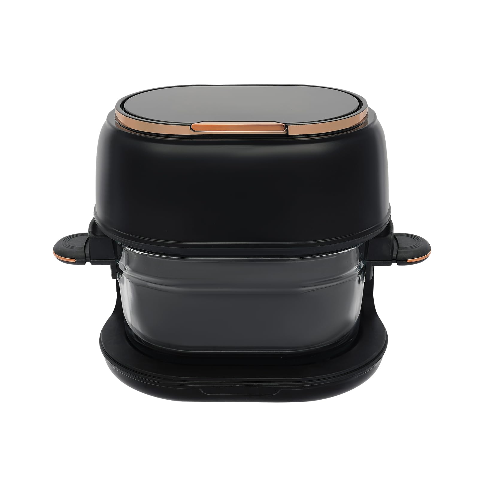 Freidora de aire caliente de 4 L con pantalla táctil y cesta de cristal visible, 1350 W, 220-240 V, 140-374 F, temporizador de 24 horas, freidora de aire caliente multifuncional para familia, patatas