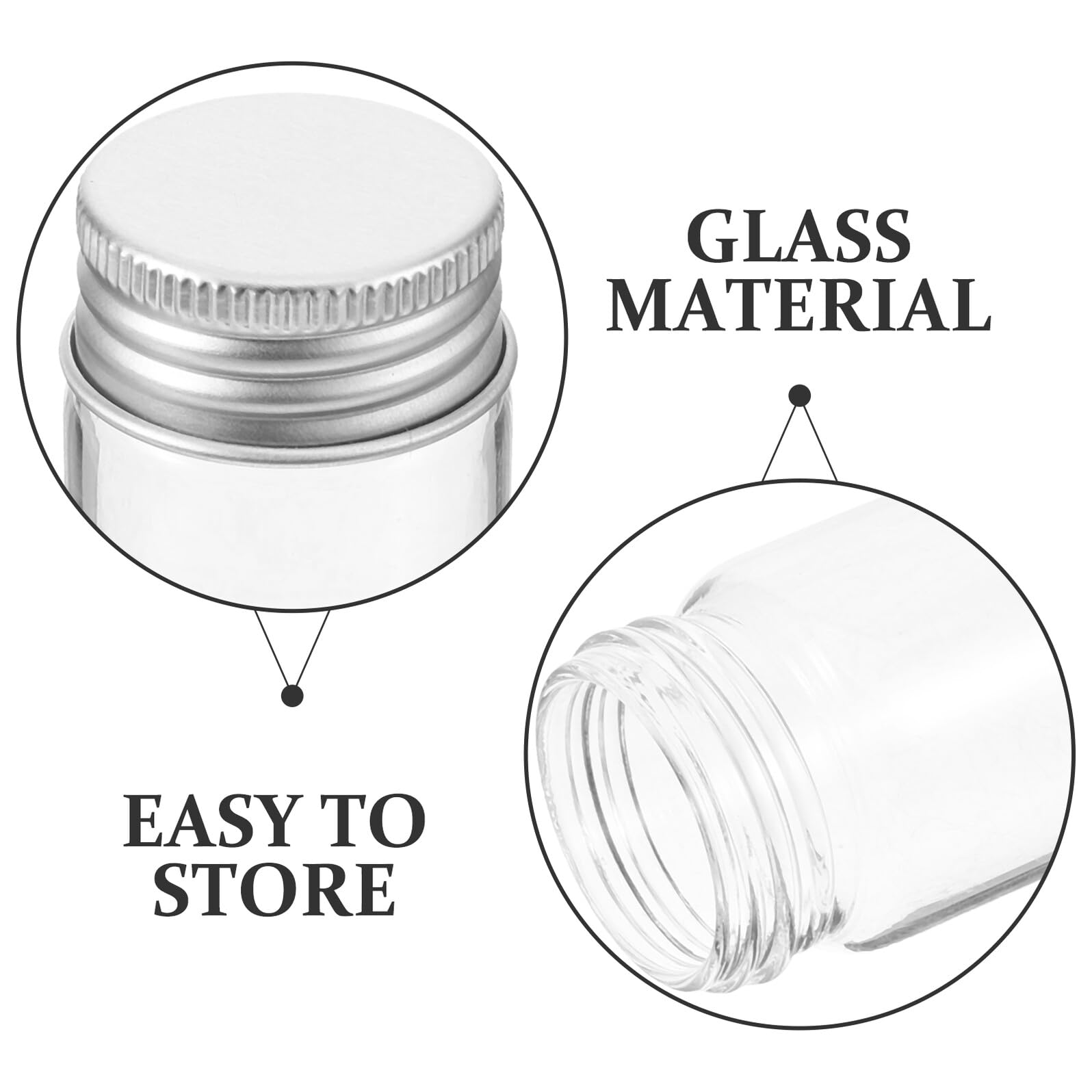 24 Stück 30ml Glas Reagenzgläser mit Deckel Transparente Fläschchen mit 24 Eisenverschlüssen Auslaufsicher für Aufbewahrung