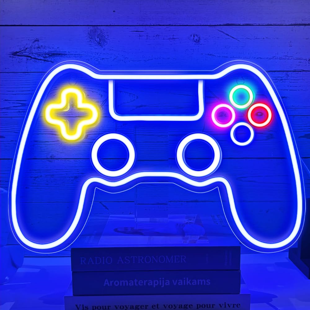 Insegna Neon LED per Gamer, Decorazione per Stanza dei Giochi e Camera Ragazzo, Miglior Regalo per Videogiocatori, Bambini e Adolescenti (15.75x10.63in)