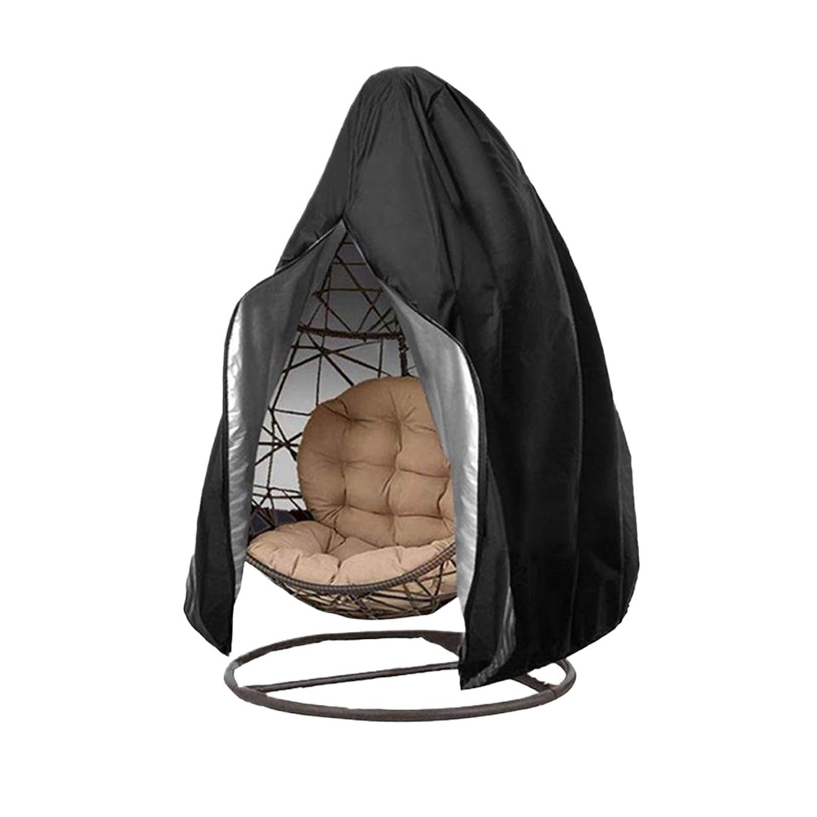 Housse pour Fauteuil « Egg » de Jardin, Housse de Chaise Oeuf Suspendue Noir 115x190cm