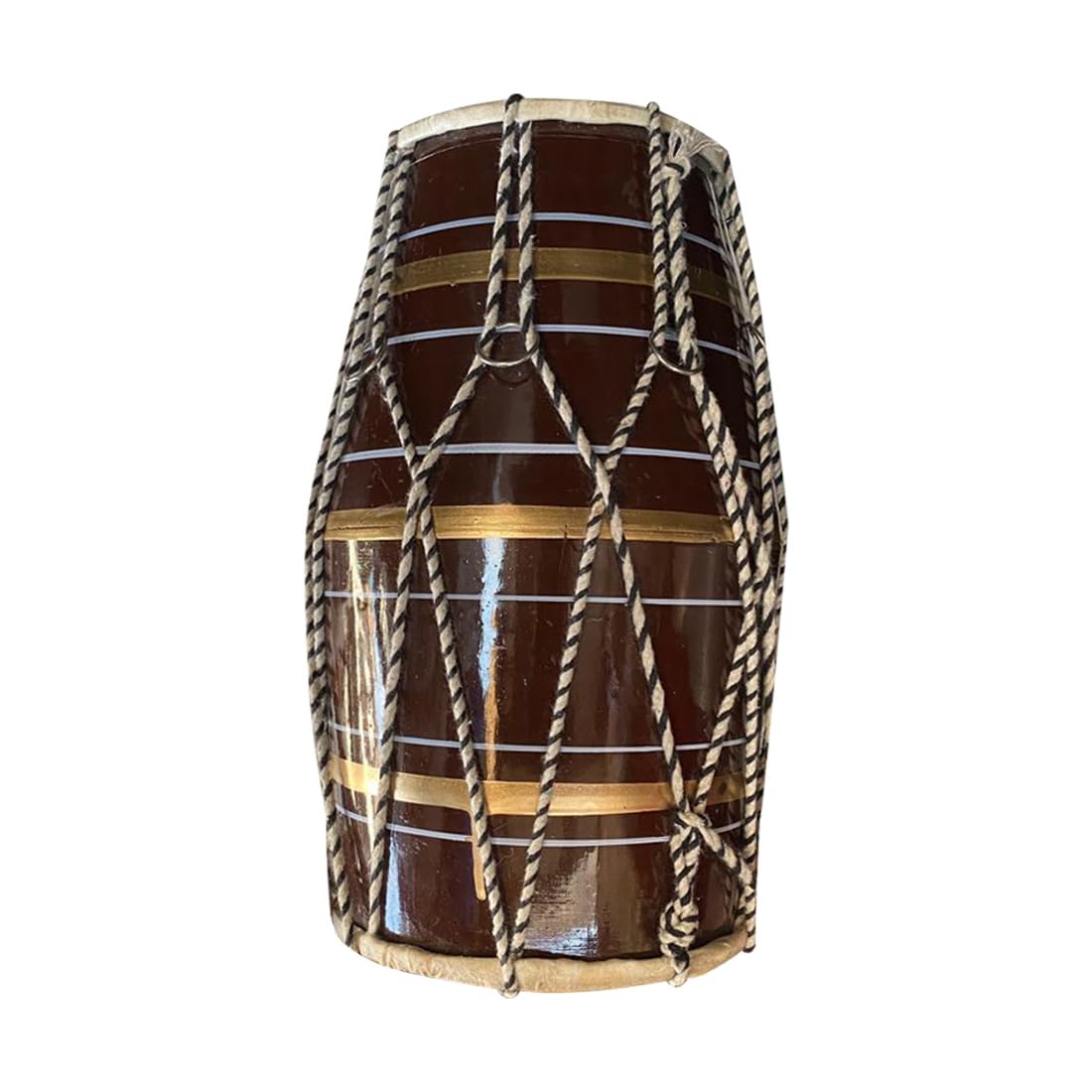 Baby Fiber Dholak for Bhajan Kirtan | Professional Handmade Musical Instrument | Dholki for Devotional Use | Classical Folk Percussion (12 Inches) - Image 4 thumbnail