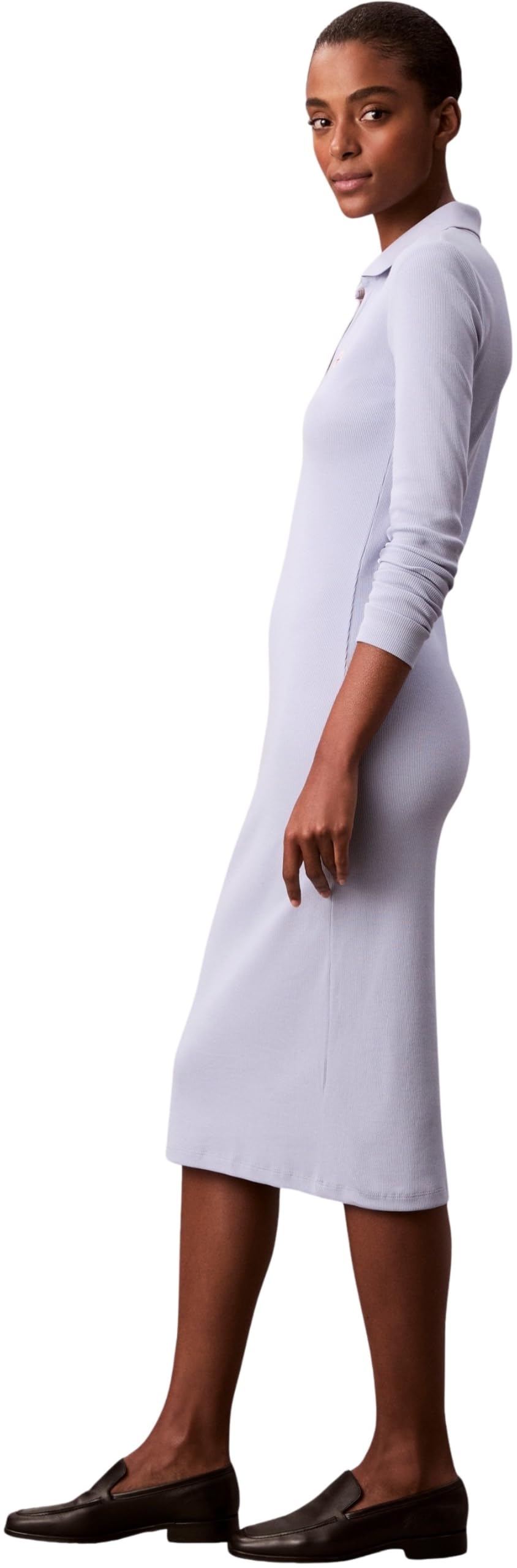 Calvin Klein LS Woven Label Johnny Collar Mid Lv047e202g Vestidos Mujer