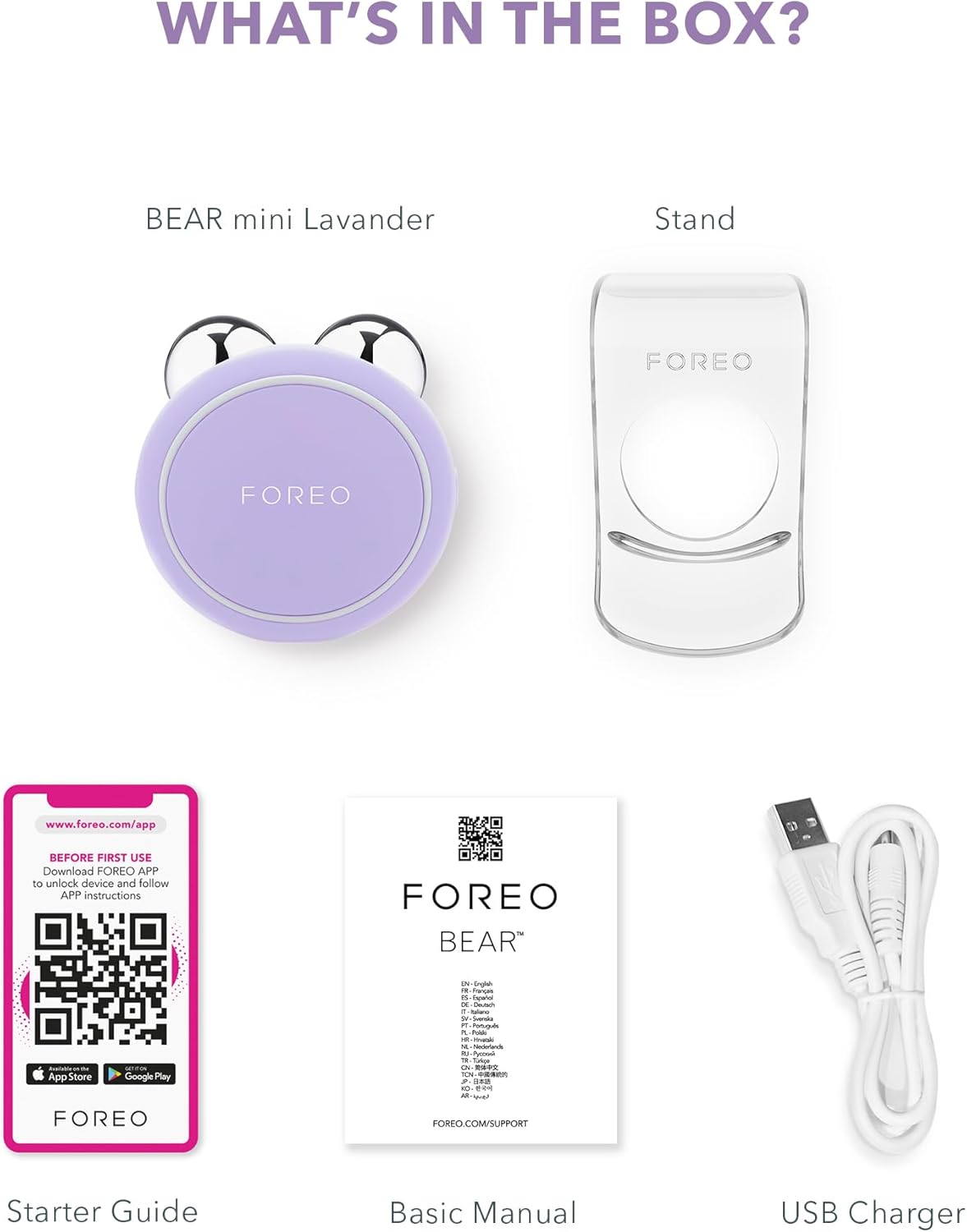 FOREO Bear mini App-Connected Microcurrent Facial Toning Device with 3 Intensities, Lavender - Image 6