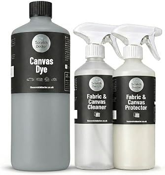 Scratch Doctor Canvas Dye Kit Restore Faded Colour on Convertible Car, Boat Roof, Awning & Soft Top Light Grey, 1000ml