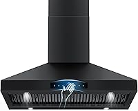 Vista 14 de Campana extractora de pared de 36 pulgadas, 1200 CFM con control de gestos y táctil de 4 velocidades, campanas de ventilación de cocina