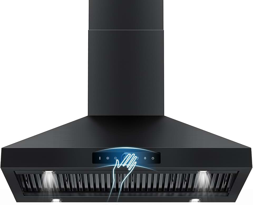 48 inch Wall Mount Range Hood, 1500 CFM Stainless Steel Ducted Vent Hoods