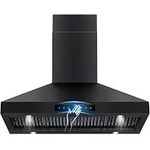 48 inch Range Hood Wall Mount, 1500 CFM Stainless Steel Stove Vent Hoods | 4-Speed Gesture Sensing & Touch Control, Ducted, 4 LED Lights, Time Setting, Dishwasher-Safe Baffle Filters, for Kitchen