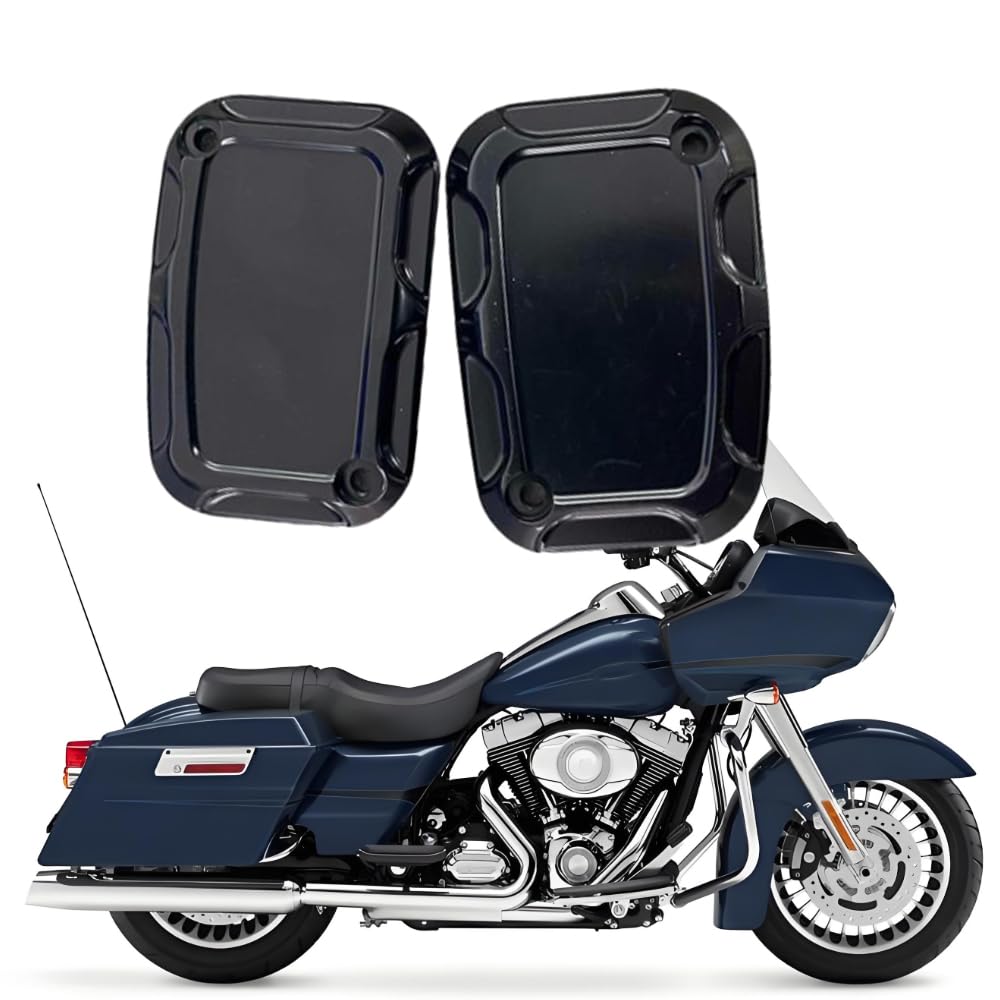 Couvercle Cylindre Frein Natgic Pour Harley - Aluminium CNC Noir - Compatible Road King, Electra Glide 2008-2017 - Paire Left/Right