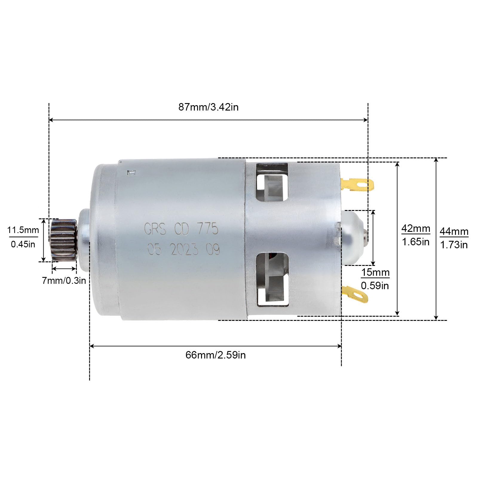 ChgImposs 775 DC Motor 16 Zähne 18V Mikromotor Fit für Makita Schlagbohrmaschine/elektrische Bohrmaschine, 16 Zähne 18V Schlagbohrmaschine Motor