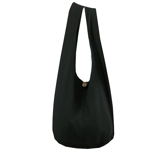 BTP! Thai Monk Buddha Cotton Sling Crossbody Messenger Bag Shlouder Purse Hippie Hobo Medium M2 (Black M2)
