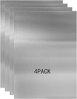 Daremove 430 Stainless Steel Mirror Finish Sheets 12x6 Inch 0.5mm Thick Pack of 4 - DIY Kitchen Office Magnetic Plates
