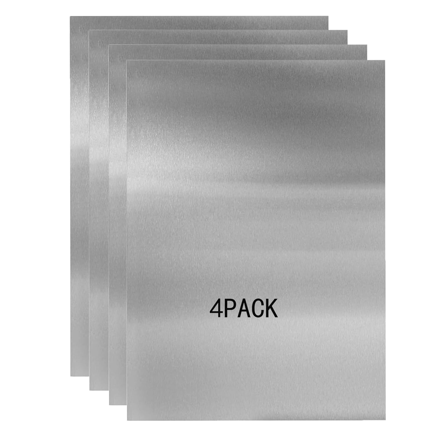 Daremove 430 Stainless Steel Mirror Finish Sheets 12x6 Inch 0.5mm Thick Pack of 4 - DIY Kitchen Office Magnetic Plates