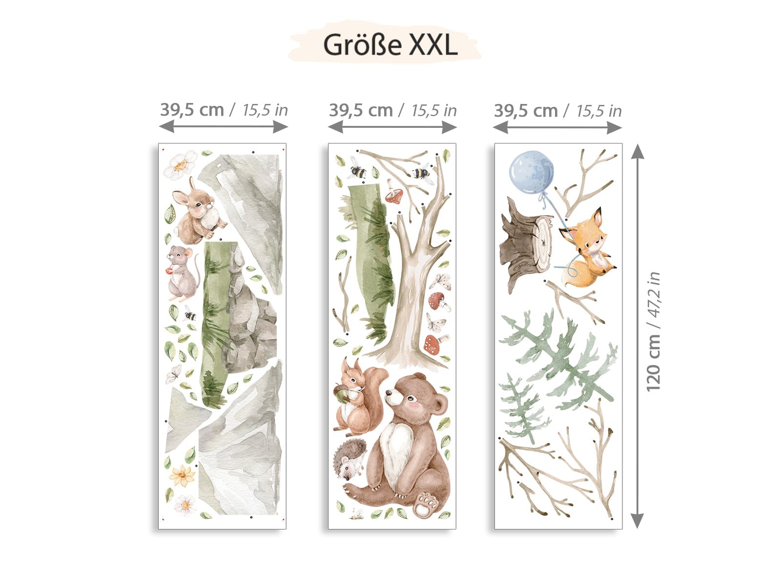 Behang muursticker babykamer vos in hangmat | kleur mintgroen kleur vos oranje