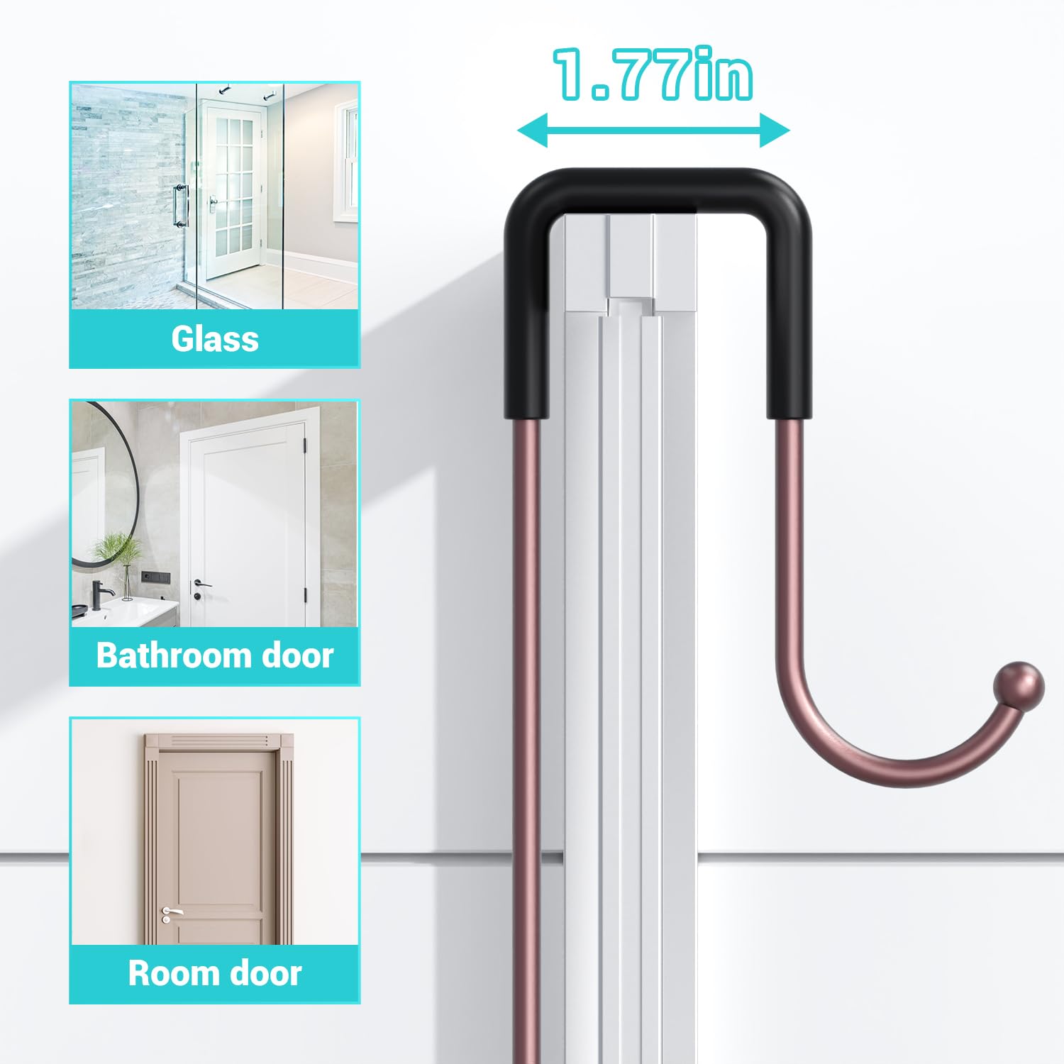 Aitatty Organizador de ducha colgante sobre la puerta: organizador colgante a prueba de óxido sobre la puerta, estante de baño sin taladrar para ducha interior, bronce