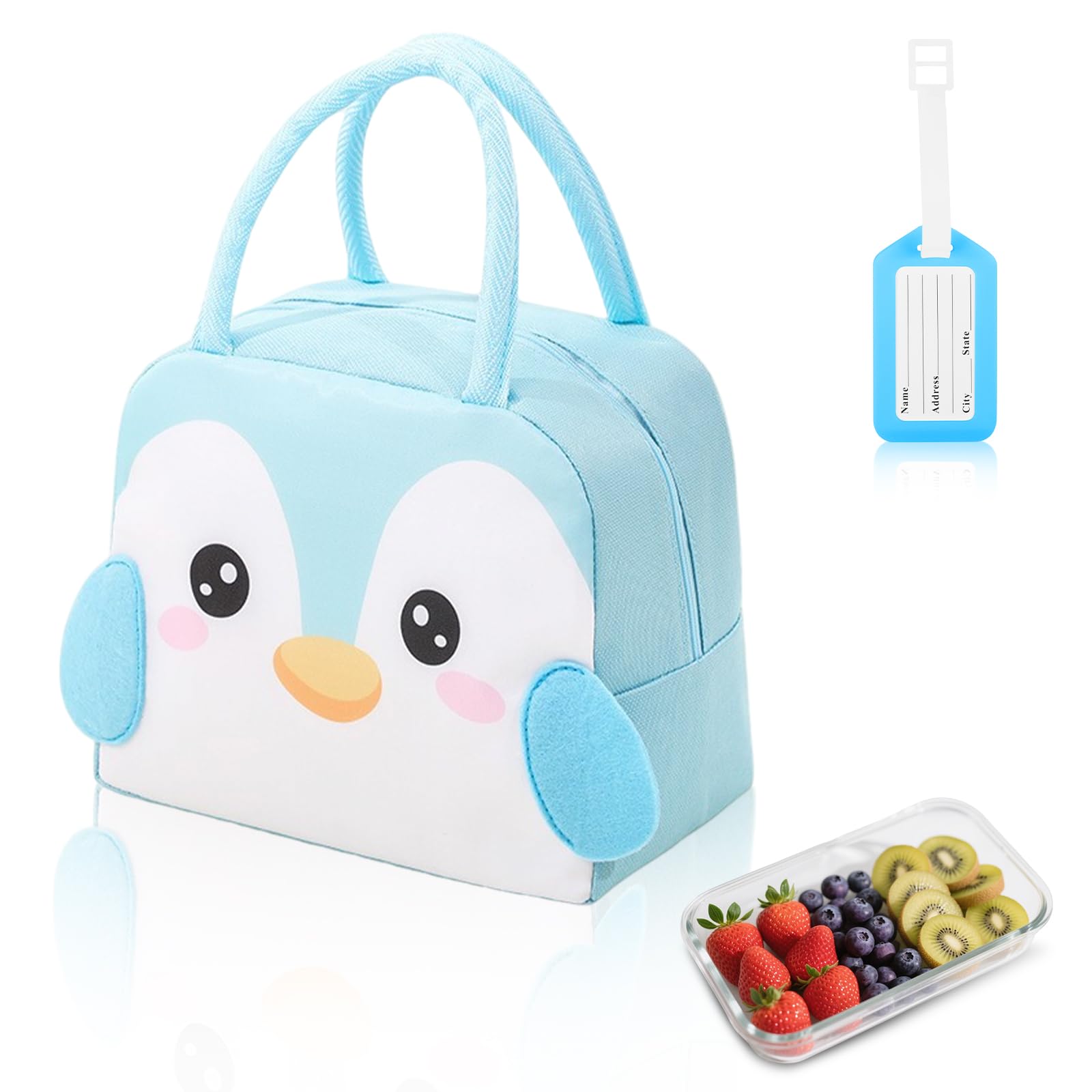 Aucuu Kühltasche Klein, Kühltasche Faltbar mit Folienfutter, Lunchbox Tasche, Lunchtasche Isoliert, Tragbar Lunchbag für Arbeit, Camping oder Reise, Mittagessen