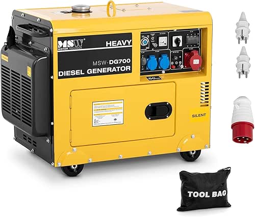 MSW MSW-DG700 Groupe Électrogène Diesel Silencieux 5 500 W /