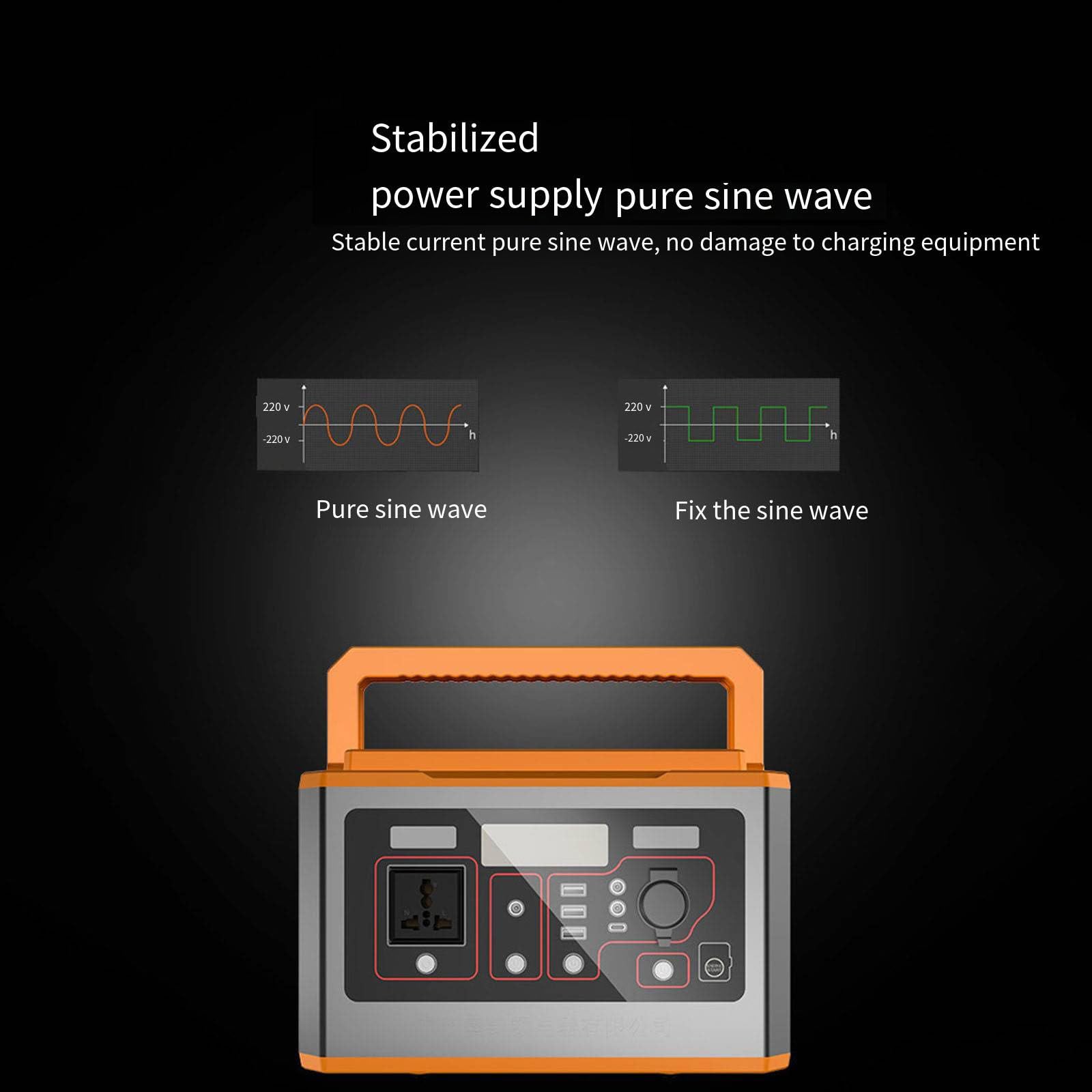 Alimentation de Secours extérieure 500 W pour la Maison, boîtier Solaire Portable, Alimentation d'urgence pour Camping et Voiture.