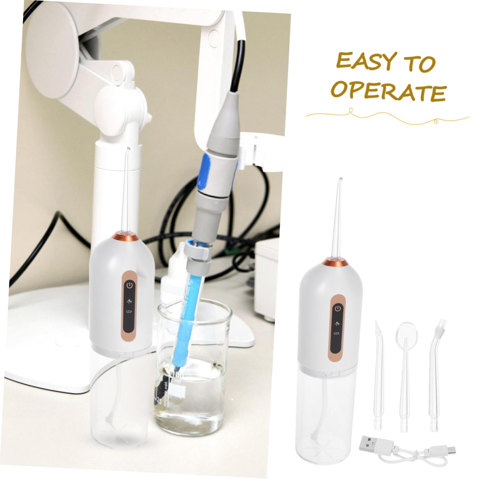 PLAFOPE Irrigador Bucal Portátil Recargable Hilo Dental de Agua Eléctrico Resistente al Agua para Limpieza Dental Casa Viajes Oficina