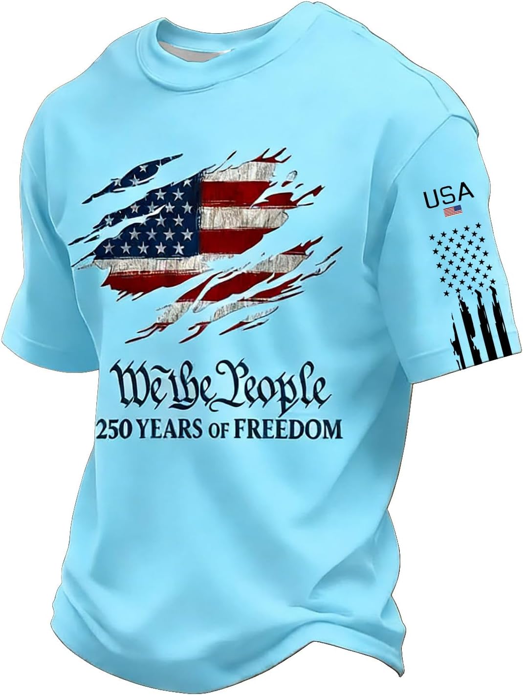 250 Years America Shirt 4th of July Tshirt 250 Years Birthday Tops Mens American Flag Shirt