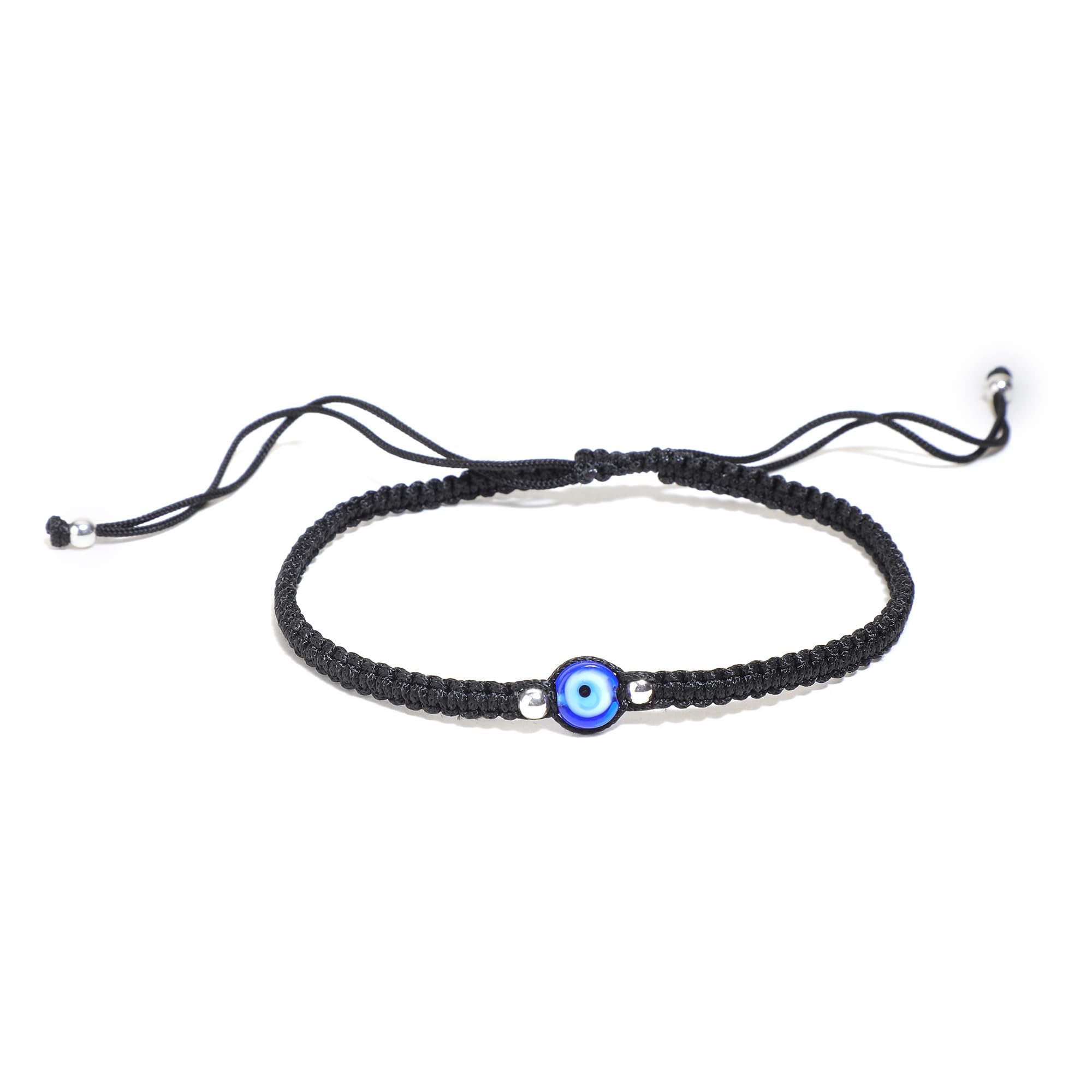 DHRUVS COLLECTION 925 Pure Silver Adjustable Black Thread Evil Eye Bracelet For Girls & Women (B0CLRRK1BV) Amazon Price History, Amazon Price Tracker