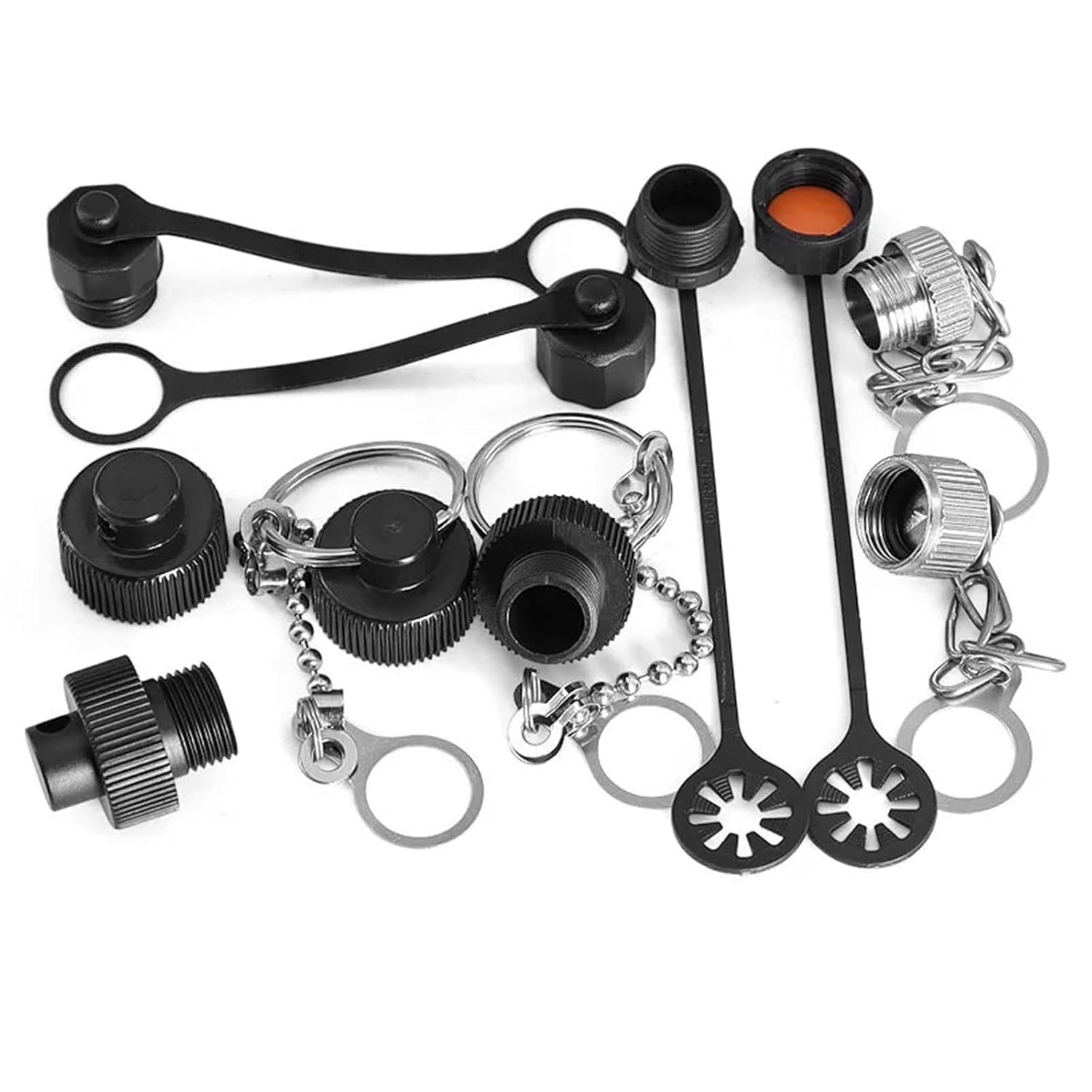 2pcs/lot M12*1 Male Female Sensor Connector Waterproof Plastic Threaded Cover Metal Dust Cap(White)