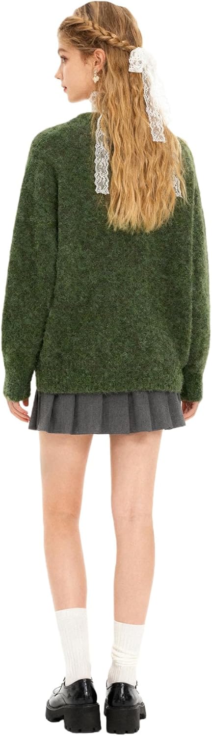 Bakyarder Women’s Vintage Argyle Knit Cardigan Preppy Style Button Down Sweater with Long Sleeves - Image 4