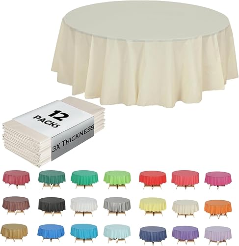 Evershine - Mantel de plástico resistente (reutilizable, 12 unidades)