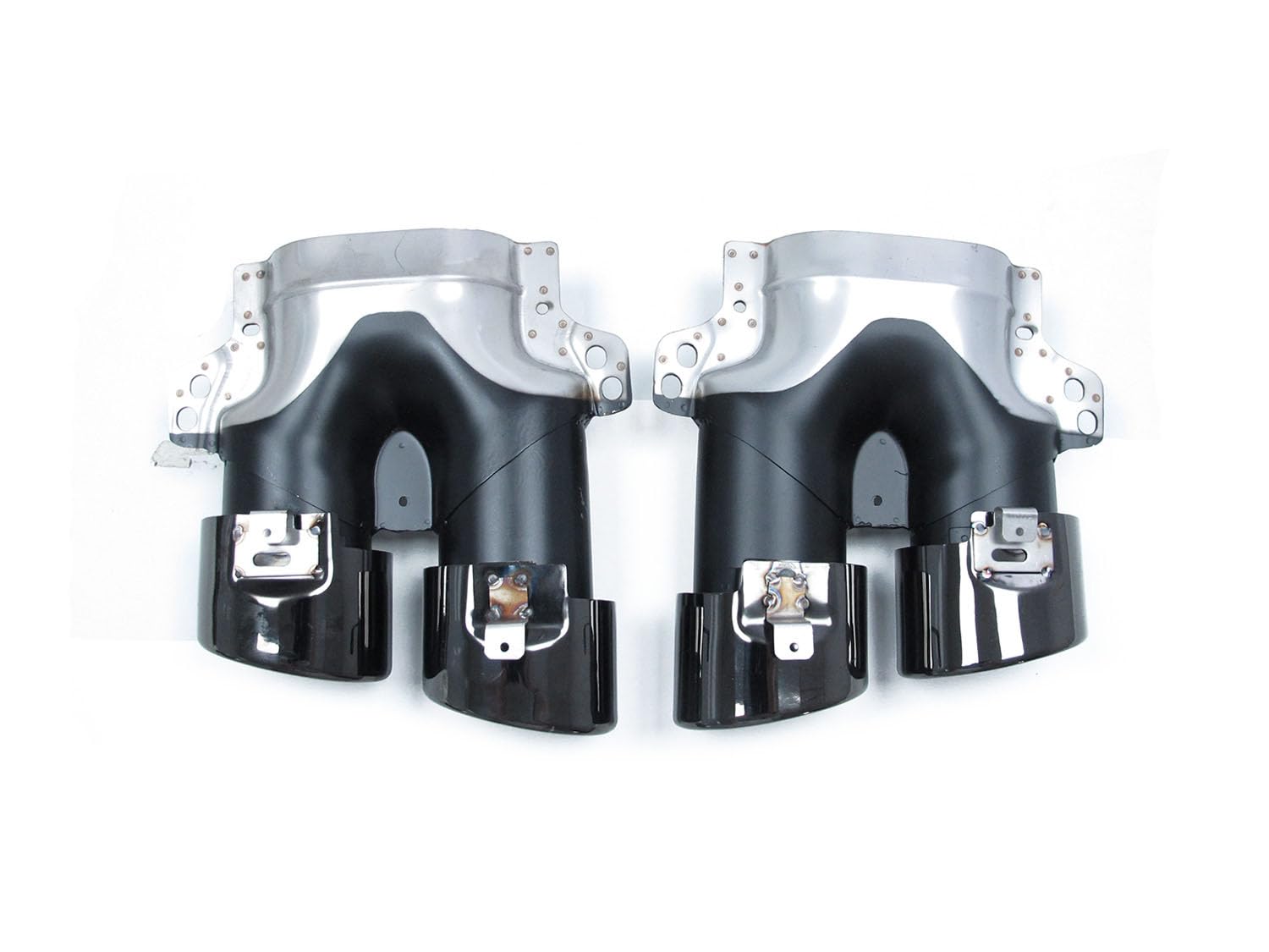 Heckdiffusor Diffusor + Auspuffblenden Schwarz für Mercedes Benz C-Klasse W205 S205 AMG Line Limo Kombi C43 AMG ab 2014 2015 2016 2017