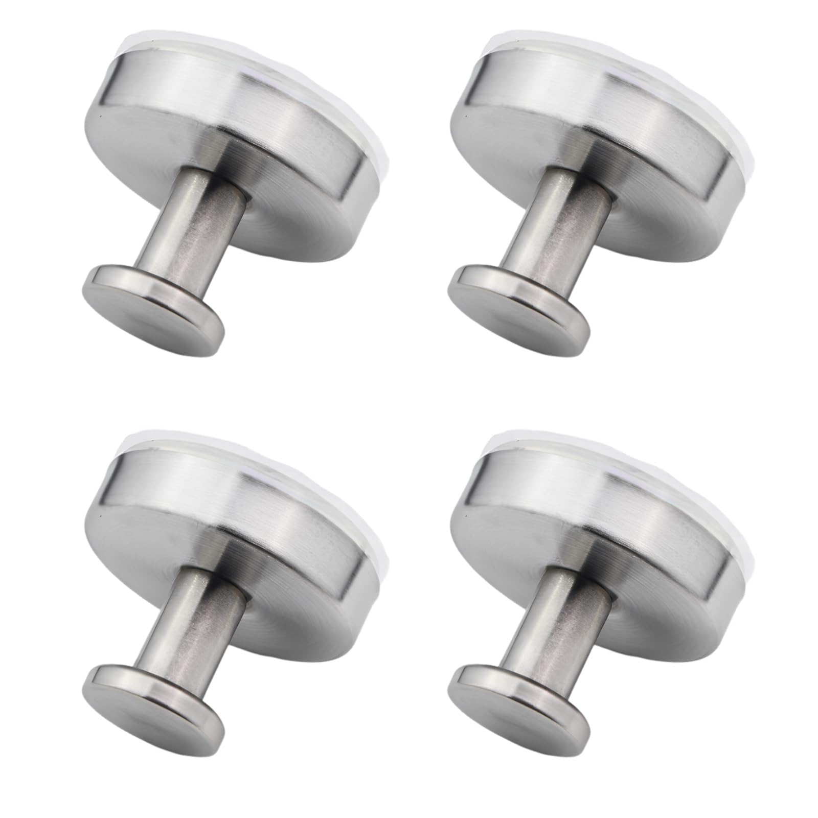 4 Pack Drill-Free Suction Cup Hooks for Shower, 2026 Upgraded Stainless Steel Towel Hooks for Bathroom, Heavy Duty Suction Hooks for Glass, Mirror, Wall (Brushed Silver)