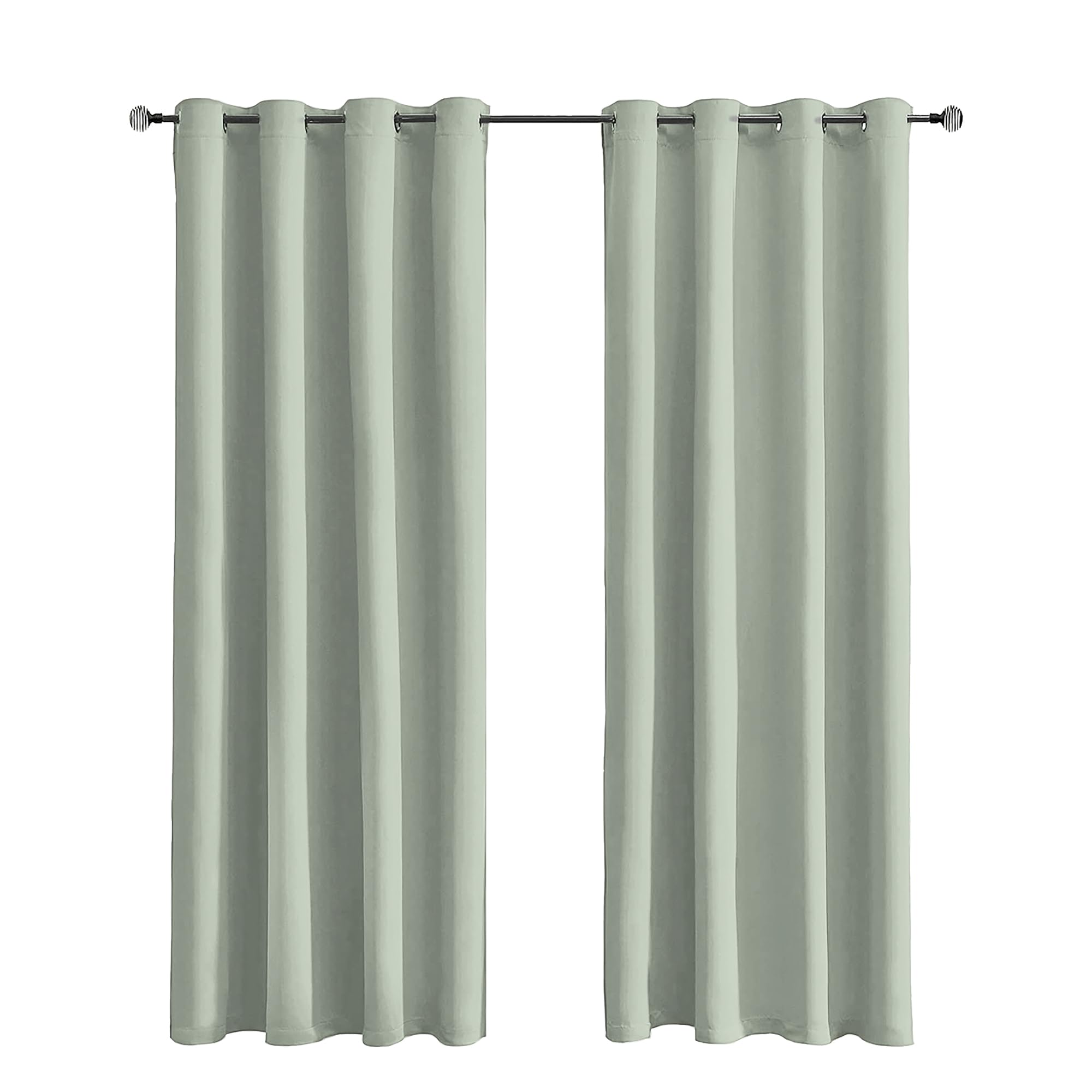 Tenger Home Cortinas Opacas, Cortinas Salon Cortinas Termicas aislantes Frio y Calor, Cortinas sombreadas de Tela Perforación, 2 Pieza (Verde Salvia, 150x150 cm)