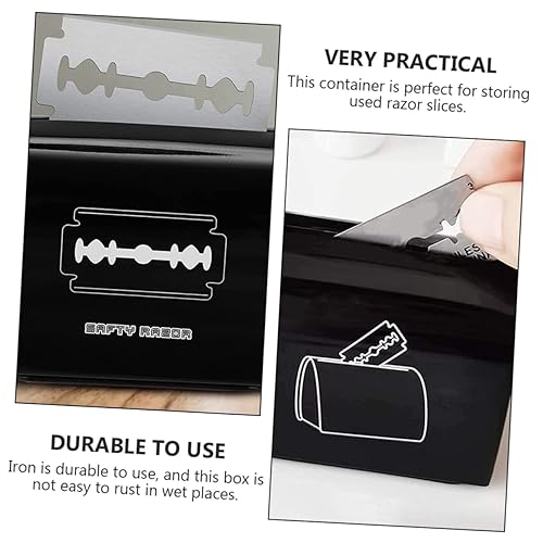 Miniatura 9 de FRCOLOR Caja de reciclaje de cuchillas, dispensador de maquinilla de afeitar, caja de eliminación de rebanadas de afeitar, almacenamiento de hojas