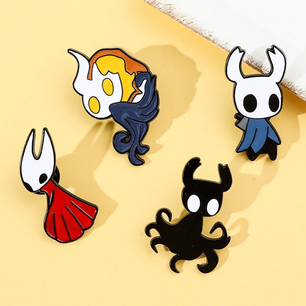 Game Enamel Pin Set, 4Pcs Metal Brooch Pins Gift for Women Fans