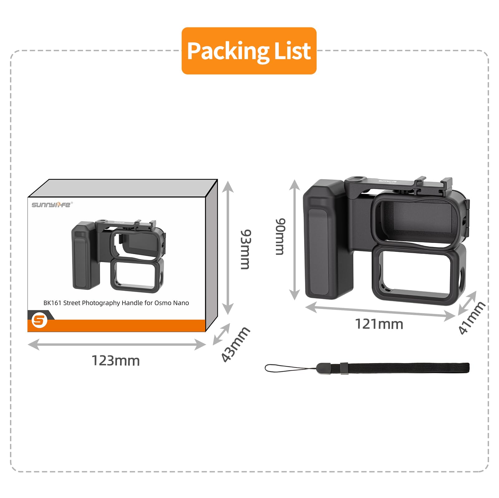 Gdraco Impugnatura integrata per DJI Osmo Nano Montaggio Facile Rapido Impugnatura Ergonomica per Scatti Stradi, Custodia Protettiva con Adattatore Scarpe Freddo Accessori per Osmo Nano