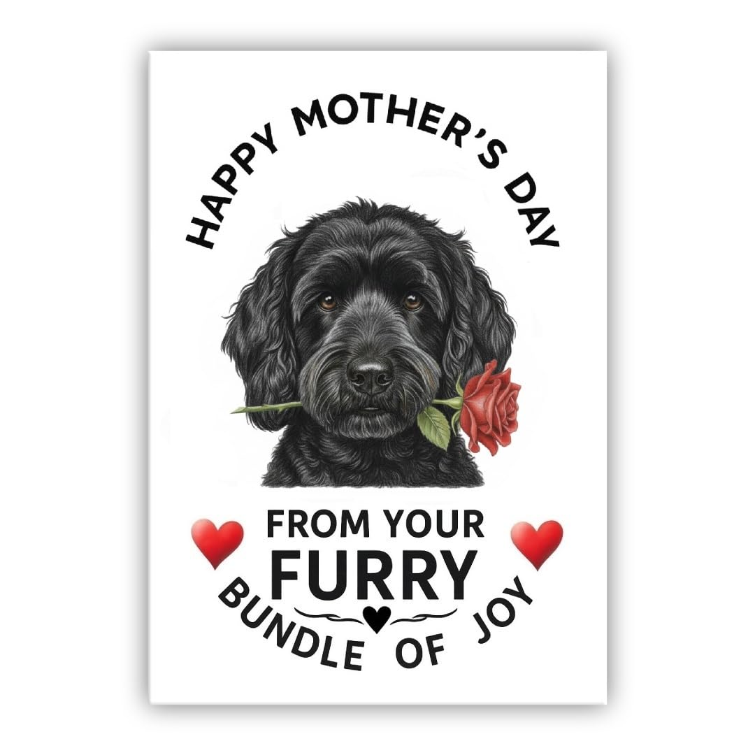 Mother’s Day Dog Card – Pet Mothers Day Greeting Card from the Dog - “Happy Mother’s Day” - Many Breeds Available (• Cockapoo black– Cockerpoo) — image 1