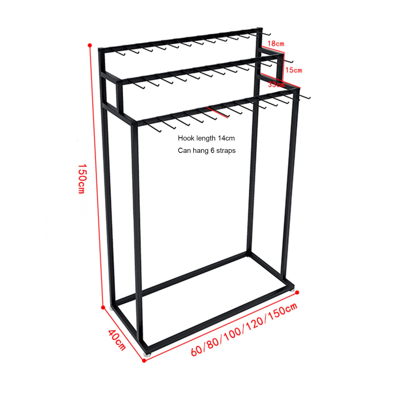 Soporte de metal para colgar cinturones, corbatas, bufandas, bolsos y chales, organizador de grado comercial para armario de hombres.
