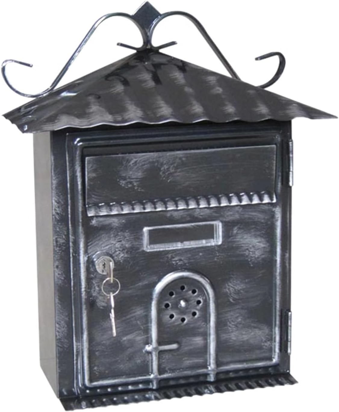 Vintage Mailbox, Wall Mount Mailboxes for Outside, Indoor & Outdoor Wall Mount Locking Mailbox, Weather Resistant & Durable, includes 2 Keys(Sand Brown)