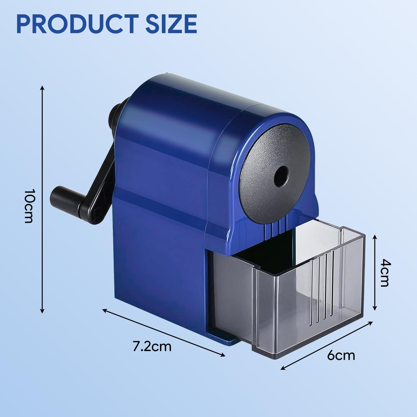 Temperamatite Manuale A Manovella - 5 Posizioni Regolabili, Contenitore Integrato - Per Studenti E Artisti - Foto 8