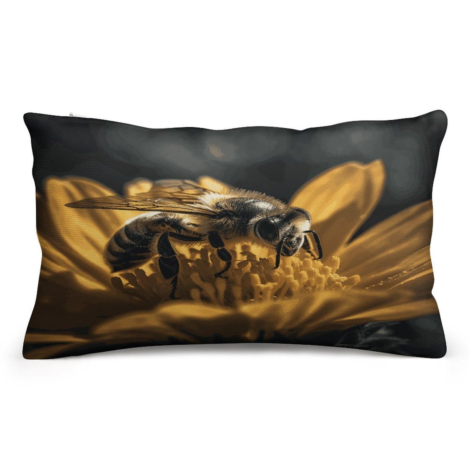 FekiLoot Serious Bee Pillowcases Super Soft Cozy Lumbar Decorative Throw Pillow Covers Plush Pillow Shams with Zipper Double-Sided Decorative Pillows Shells for All Seasons
