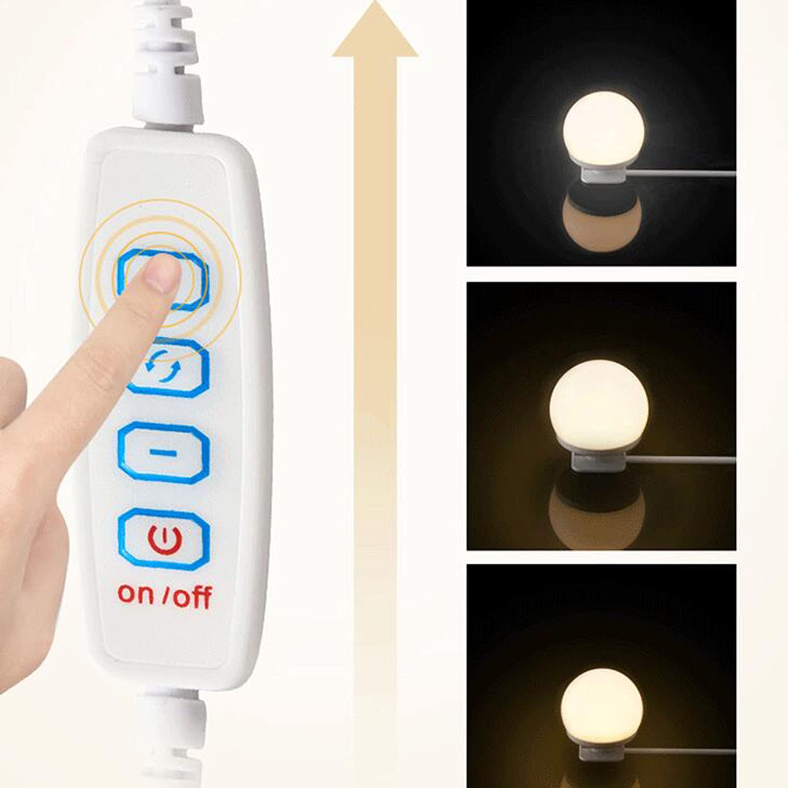 Lampes de Miroir Den Pour Coiffeuse, Miroir de Maquillage, Éclairage de Maquillage Led 10 Ampoules, Miroir Non Inclus.