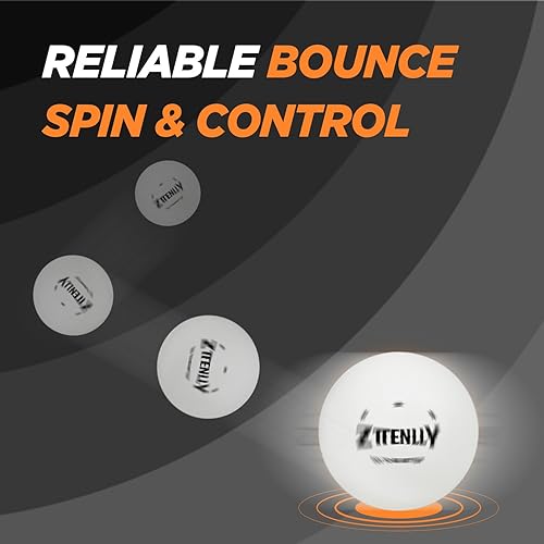 Miniatura 8 de Carbon Technology - Paquete de paleta de ping pong (1) y pelota de ping pong (12) | Serie de rendimiento | Hoja de 7 capas | Borde experto | Pelotas