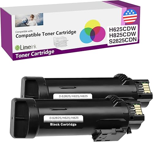 Limeink Cartuchos de tinta compatibles de repuesto para Dell H625cdw H825cdw S2825cdn Cartuchos de tóner láser de alto rendimiento para impresoras a