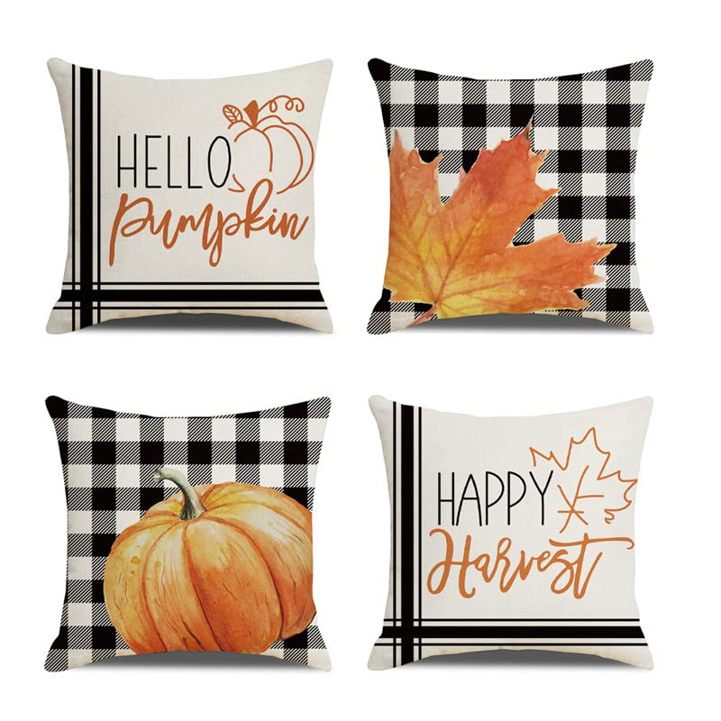 Photo 1 of **USED**Fall Pillow Covers 18x18 Set of 4 for Fall Decor and two plug covers and cross stitch