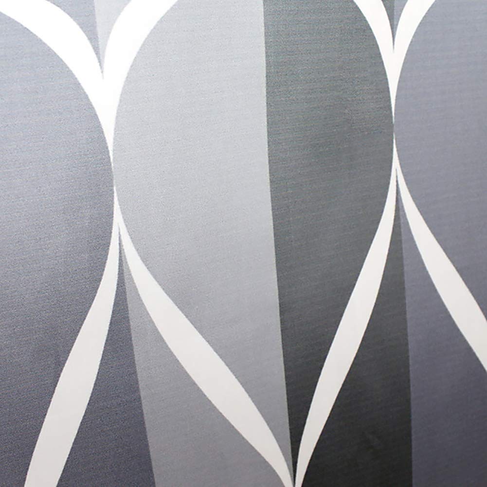 YEARLY Einfach Wasserdicht Duschvorhänge Polyester Stoff Türvorhang Geometrische Gemusterten Drucken Startseite Hotel Wohnung Bad Vorhang Grau 150x200cm(59x79inch)