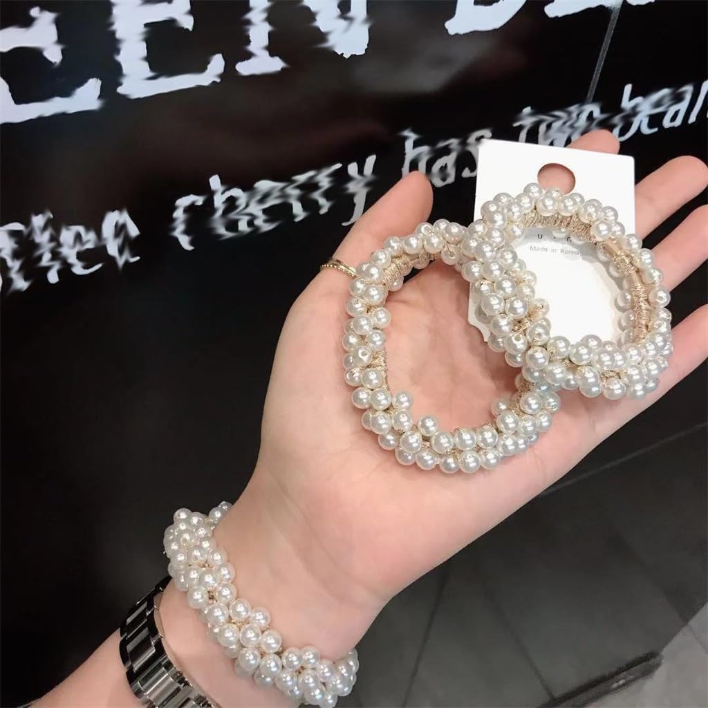 Pearl Hair Retro Rubber Band Rope Women's Headdress Decoration