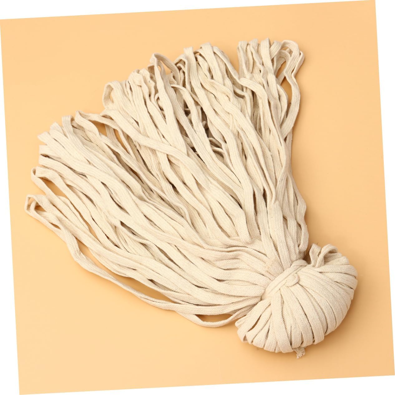 DOITOOL 1roll Wide Cotton Rope for Crafts Hollow Design Strong and Lightweight Multi-Functional Use for Costumes Bags and Decorations Beige