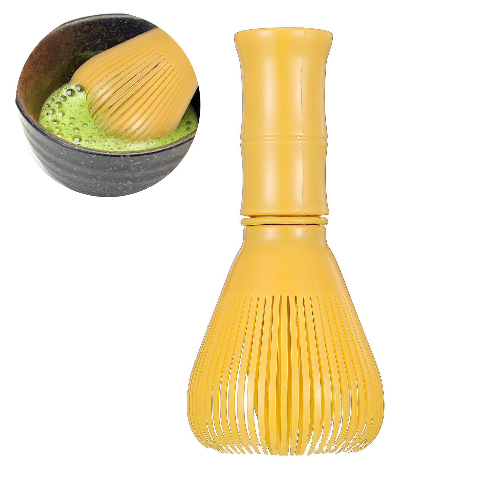 Heclia Matcha Whisk Resin Chasen Reusable PP Resin Matcha Blender Chasen Brush Tools for Green Tea Powder Dishwasher Safe Stirrer Traditional Japanese Brush Mixing Tool Accessory for Tea Preparation